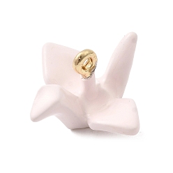 Розовый Латунь эмаль подвески, бусины в виде бумажных журавликов, со сплавом, долговечный, золотые, туманная роза, 11x17x17 мм, отверстие : 1.2 мм