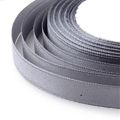 Slate Gray High Dense Single Face Satin Ribbon, Polyester Ribbons, Slate Gray, 3/8 inch(9~10mm), about 25yards/roll, about 10rolls/group