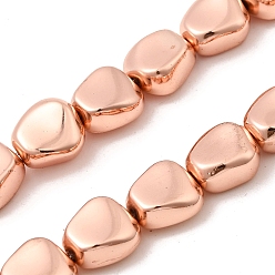 Гальванический Розовый Золотой Стеклянные бусины с гальваническим покрытием , твист, покрытием из розового золота, 11~11.5x10.5x6.5 мм, отверстие : 1 мм, около 36 шт / нитка, 15.75'' (40 см)