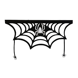 Black Cloth Spider Woven Net Dispaly Decoration, for Halloween Theme Festive & Party Decoration, Black, 480x800mm