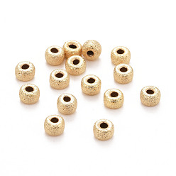 Real 24K Gold Plated Eco-Friendly Brass Spacers Beads, Long-Lasting Plated, Lead Free & Cadmium Free, Flat Donut, Real 24K Gold Plated, 4x2.5mm, Hole: 1.2mm