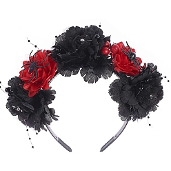 Red Halloween Theme Cloth Hair Bands, Rose, Red, 150x120mm