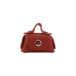 Dark Red Mini Plastic Doll Handbag, for Doll Girls Accessory Bag, Dark Red, 60x50x25mm