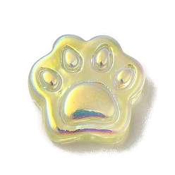 Светло-хаки Прозрачные смолы кабошоны, с покрытием AB цвета, форма кошачьей лапы, светлый хаки, 18x19x6 мм