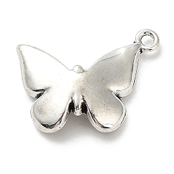 Antique Silver Alloy Pendants, Butterfly, Antique Silver, 13x17x4mm, Hole: 1mm