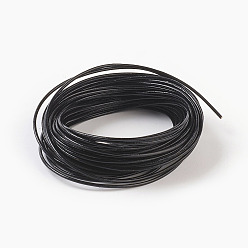 Black Cowhide Leather Cord, Leather Jewelry Cord, Jewelry DIY Making Material, Dyed, Round, Black, 1.5mm, about 10.93 yards(10m)/bundle