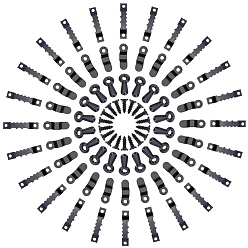 Electrophoresis Black Gorgecraft 120 ensembles 3 style fer cadre photo tourner le bouton, avec la vis, électrophorèse noir, 23~43.5x7.5~9x1~4mm, Trou: 3mm, 40 ensembles / style
