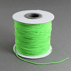 Lime Round Elastic Cord, with Nylon Outside and Rubber Inside, Lime, 1mm, about 109.36 yards(100m)/roll