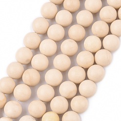 Белый Природных ископаемых нитей бисера, круглые, 10 мм, отверстие : 1 мм, около 37~39 шт / нитка, 15 дюйм