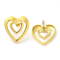 Золотой 304 из нержавеющей стали серьги, полые сердца, золотые, 27.5x25.5 мм