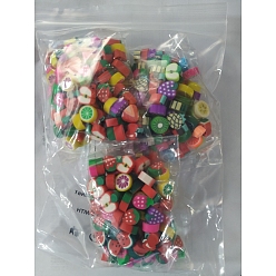 Mixed Color PandaHall 300pcs Elite Handmade Polymer Clay Cabochons, Fruit, Mixed Color, 9x7x4mm, 100pcs/bag, 3bags/set
