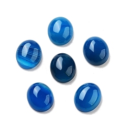 Blue Agate Окрашенные и нагретые кабошоны из натурального голубого агата, овальные, 12x10x4.5 мм