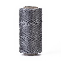 Gray Waxed Polyester Cord, Micro Macrame Cord, Waxed Sewing Thread, Flat, Gray, 0.8mm, about 284.33 yards(260m)/roll