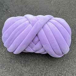 Lilac 250g Spandex Yarn, Chunky Yarn for Hand Knitting Blanket, Super Soft Giant Yarn for Arm Knitting, Bulky Yarn, Lilac, 30mm