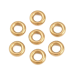 Golden Ionenplattierung (IP) 304 Geschlossene Biegeringe aus Edelstahl, Runde, golden, 18 Messgerät, 4x1 mm