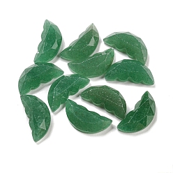 Green Aventurine Natural Green Aventurine Butterfly Wing Cabochons, Faceted, 15x6.5~7x4~4.5mm