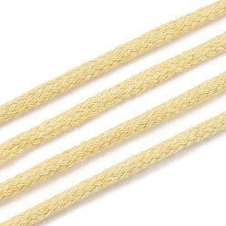 Champagne Yellow Cotton String Threads, Macrame Cord, Decorative String Threads, for DIY Crafts, Gift Wrapping and Jewelry Making, Champagne Yellow, 3mm, about 109.36 Yards(100m)/Roll.