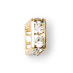 Золотой Оправы из кристаллов preciosa® maxima с несколькими камнями, Шарики прокладки, чешский хрусталь, 711 39 208 квадратный рондель с максимальными шатонами, 00030 кристалл, золотые, 8x8 мм