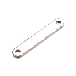 Stainless Steel Color 201 Stainless Steel Links connectors, Oval, Stainless Steel Color, 40x7mm, Hole: 3mm