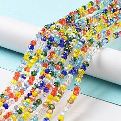 Mixed Color Glass Beads Strands, Faceted, Rondelle, Mixed Color, 8x6mm, Hole: 1mm, about 65~68pcs/strand, 15.7~16.1 inch(40~41cm)