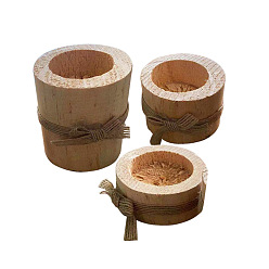three piece set without leather Wooden crafts creative decoration wedding paper towel ring candle holder log wood pile home decoration succulent decoration