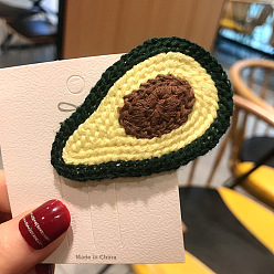 avocado Knitted Hair Clip for Women, Fruit Edge and Top Clamp Headwear Accessories