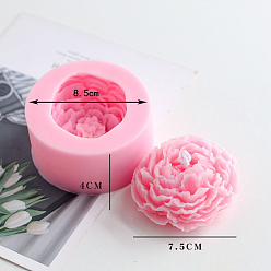 Pink Flower Shape DIY Candle Silicone Molds, Resin Casting Molds, For Scented Candle Making, Pink, 8.5x4cm
