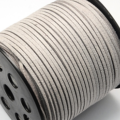Светло-серый Экологичный шнур из искусственной замши, искусственная замшевая кружева, светло-серый, 3.0x1.4 мм, около 98.42 ярдов (90 м) / рулон