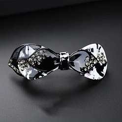 Черный Акриловые заколки для волос с бантом, аксессуары для волос для женщин и девочек, чёрные, 90x30 мм