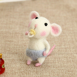 Pink Mouse Wool Felt Needle Felting Kit with Instructions, Felting Needles Felting Kits for Beginners Arts, Pink, Needles: 86x5.5x1.8mm and 78x5.5x1.8mm