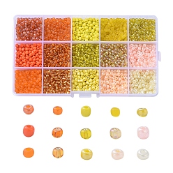 Mixed Color Glass Seed Beads, Silver Lined & Transparent & Trans. Colours Lustered & Trans. Colors Rainbow & Frosted Colors & Opaque Colours Seed & Baking Paint & Ceylon, Round, Mixed Color, 6/0, 4mm, Hole: 1.5mm, 180g/box