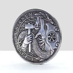 Tool Слово e pluribus unum плоские круглые латунные памятные монеты, счастливые монеты на пасху, с защитным чехлом, античное серебро, шаблон инструментов, 10 мм