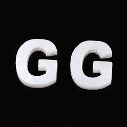 Letter G Подвески из натуральных пресноводных ракушек, для изготовления ювелирных изделий, кремово-белые, Буква G, 10x8x2.5 мм, отверстие : 0.8 мм