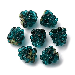 чирок Бусины лэмпворк , малина, зелено-синие, 12.5x10~12 мм, отверстие : 1.6 мм