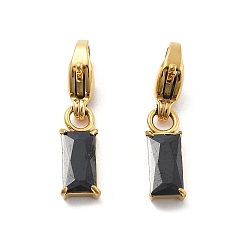 Реактивный Самолет Прямоугольник 304 подвеска из нержавеющей стали со стразами, с карабин-лобстерами , ионное покрытие (ip), реальный 14 k позолоченный, струя, 20 мм