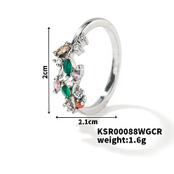  Модное женское кольцо-манжета из латуни со стразами в европейском и американском стиле