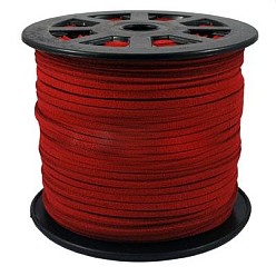 Темно-Красный Замша Faux шнуры, искусственная замшевая кружева, темно-красный, 4x1.5 мм, 100 ярдов / рулон (300 футов / рулон)