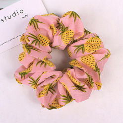 C111 Pineapple Hairband Pink Pineapple Fabric Hair Tie for Women's Office Look - Elastic Headband Accessory