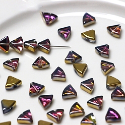 Dark Khaki Lampwork Beads, Triangle, Dark Khaki, 8x10mm, Hole: 0.8mm, 10pcs/bag