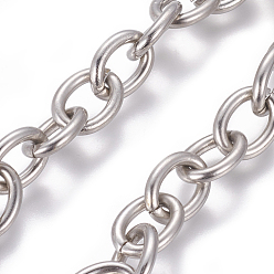 Stainless Steel Color 304 Stainless Steel Rolo Chains, Belcher Chain, Unwelded, Stainless Steel Color, 8mm, Links: 10.5x8x2mm
