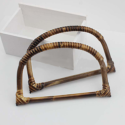 Coconut Brown Wood Bag Handle, D-shaped, Bag Replacement Accessories, Coconut Brown, 11.5x18.5cm, Inner Diameter: 9x15cm