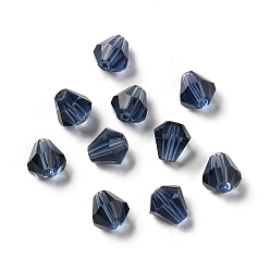 Prussian Blue Glass Imitation Austrian Crystal Beads, Faceted, Diamond, Prussian Blue, 8x7.5mm, Hole: 0.9mm
