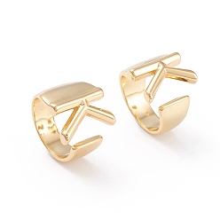 Letter K Brass Cuff Rings, Open Rings, Long-Lasting Plated, Real 18K Gold Plated, Letter.K, Size 6, 17mm