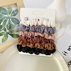 Satin dark color palette Colorful Satin Hair Tie Set - Elegant and Versatile Hair Accessories for Ponytails and Buns.