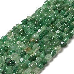 Green Aventurine Natural Green Aventurine Beads Strands, Nuggets, 7~14x4~8x4~7mm, Hole: 1mm, about 44~50pcs/strand, 38.5~39.5cm