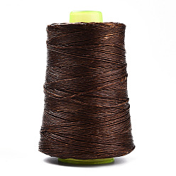 Coconut Brown Eco-Friendly Polyester Thailand Waxed Cords, Twisted Cord, Coconut Brown, 1.0mm, about 328.08 yards(300m)/roll