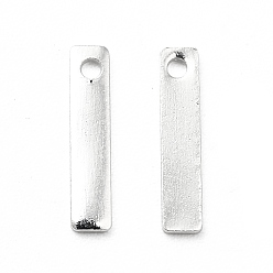 925 Sterling Silver Plated Brass Pendants, Long-Lasting Plated, Cadmium Free & Lead Free, Rectangle, 925 Sterling Silver Plated, 10x2x0.5mm, Hole: 1mm
