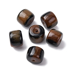 Кокосово-Коричневый Непрозрачные шарики cmолы, колонка, с блеском порошок, кокосового коричневый, 10x8 мм, отверстие : 1.6 мм