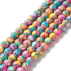 Colorful Assembled Natural & Dyed Magnesite Beads Strands, Round, Colorful, 8~8.5mm, Hole: 0.7~1mm, about 47~48pcs/strand, 14.84~15.16 inch(37.7~38.5cm)
