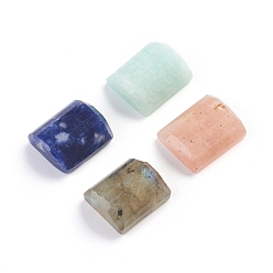 Mixed Stone Natural Mixed Gemstone Cabochons, Rectangle, Faceted, 10~10.5x8~8.5x3.5~4.5mm